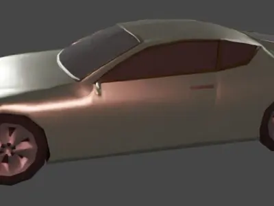 Low Poly Car silver Low-poly 3D model