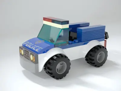 LEGO City police car  Low-poly 3D model