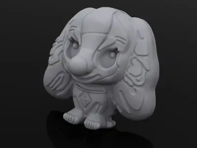 Cocker dog lady pendant 3D print model