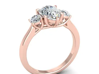 Engagement ring Kelly pear 3D print model