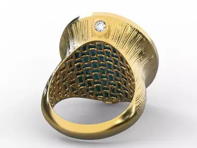 oval tasli modern nailling ring 3D print model