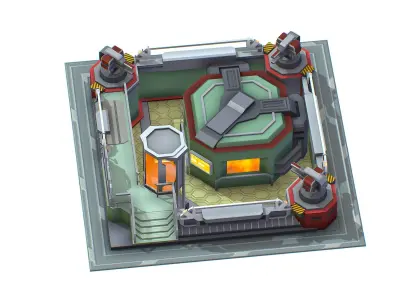 isometrical Automatic Prison Room Low-poly 3D model