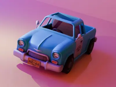 car cartoon MX Low-poly 3D model