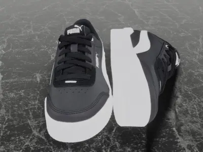 PUMA 3D SHOES - WHITE - BLACK Low-poly 3D model