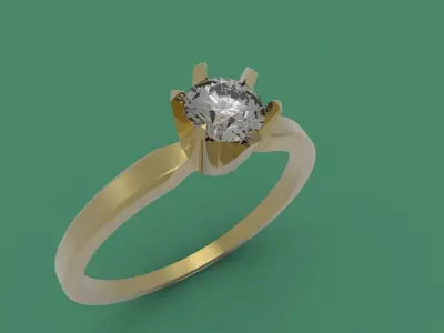 ring model 3d gold engagement with diamond Free 3D print model