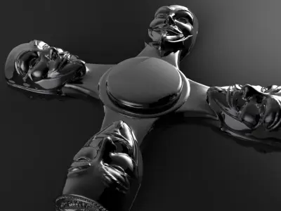 Premium spinner VENDETTA 4-arm 3D print model