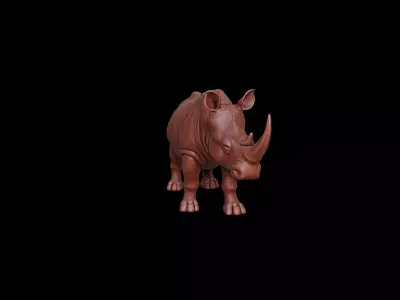 Rhinoceros Animal Sculpture 3D print model get