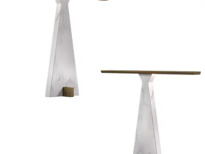 Marble   Brass Modern Table Lamp Low-poly 3D model