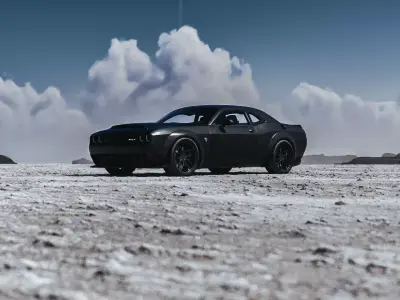 Desert Automotive Scene Cinema 4D and FBX File Textured 3D model Low-poly 3D model