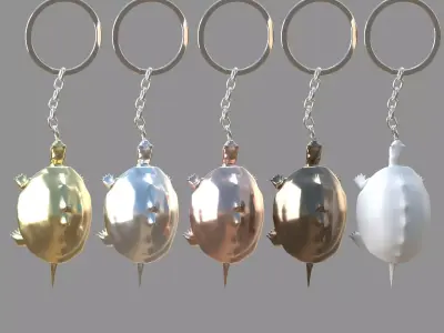 Turtle keychain collection 3D model