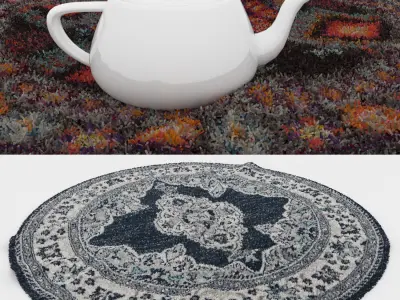 Round Rug Set 226 3D model