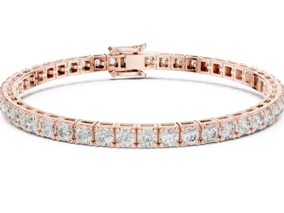 Tennis Bracelet with  5 diamond sizes 3d model animation renders 3D print model