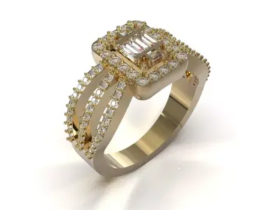 Elegant Gold Ring  Ready for 3D Manufacturing jr00353 3D print model