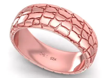 Luxury Crocodile Pattern Wedding Band for Men 2774 3D print model