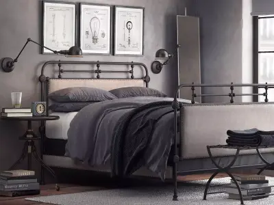 1920s French style bedroom 034 3D model