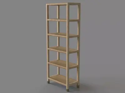 Balboa Rattan Bookshelf 3D model