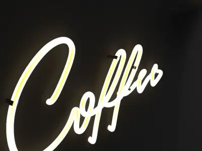 Neon Coffee Sign Free 3D model