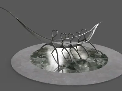 PBR Modern Monument and Memorial A Low-poly 3D model