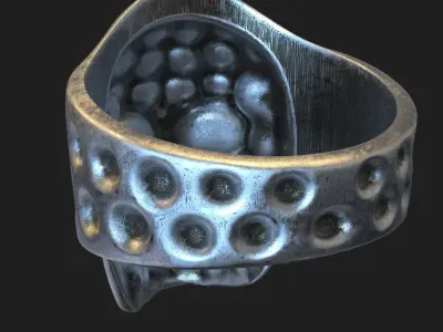 Skull ring jewelry for Bikers vol16 3D print model