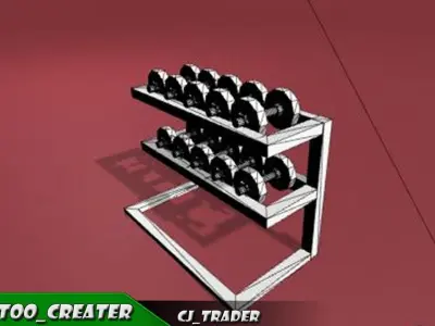 low poly dumble stand free 3d model Free low-poly 3D model