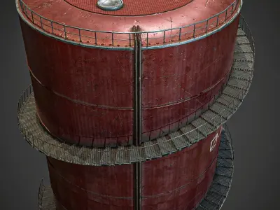 Gas Tank Low-poly 3D model