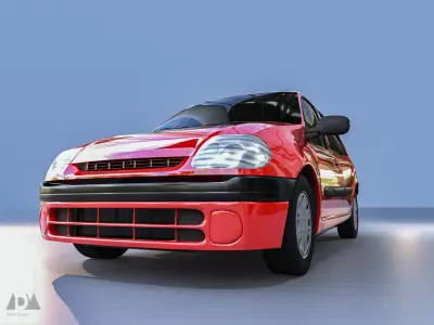 Renault Clio 2 Phase 1 Low-poly 3D model