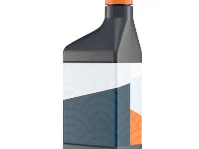 Motor Oil Bottle 16 oz 3D model