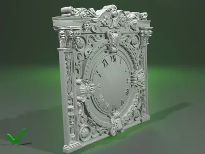 Clock with roman numerals for CNC milling or 3D printing  3D print model
