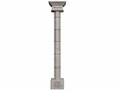Column post with square base Low-poly 3D model purchase