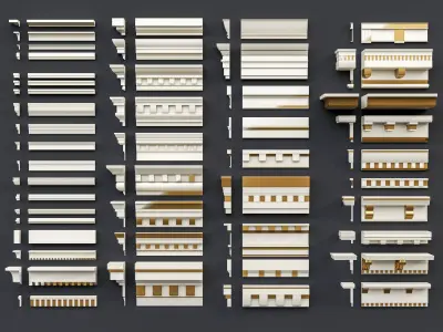 Classic carvings moldings and gypsum cornice 13 Low-poly 3D model