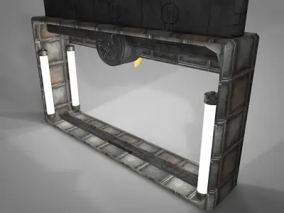 Sci Fi Objects Series - 003 - sci fi Gate Free low-poly 3D model