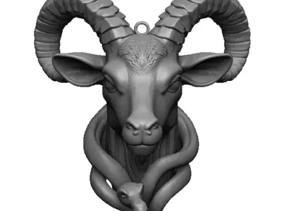 goat pendant 3D print model
