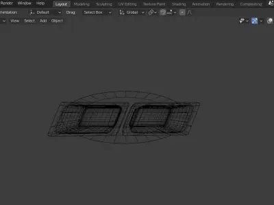 Square Exhausts for Sports or Luxury Cars Low-poly 3D model