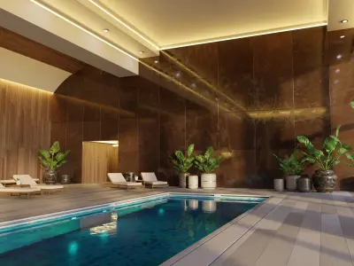 Luxury Swimming Pool 3D model - blend - fbx - obj 3D model