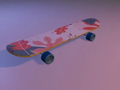 skateboard  5 skateboard in 1 file  Low-poly 3D model