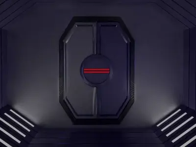 Scifi Door animated with drivers Free 3D model