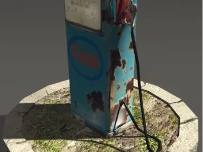 Old gas pump Low-poly 3D model