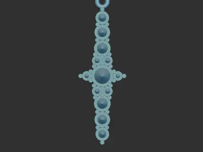 Vertical Stair Stepping Gemstone Pendant 3dModel Stl File 3D print model