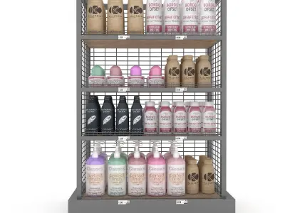 cosmetic product market stand 03 Low-poly 3D model