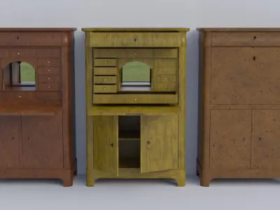 19th century secreter biedermeier style Low-poly 3D model