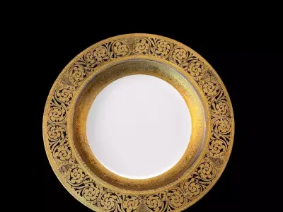 Bavarian China Dinner Plates Low-poly 3D model