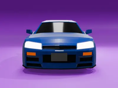 Nissan gtr r34 2000 Low-poly 3D model