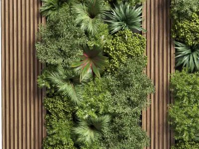 Fitowall Wood frame Vertical graden wall decor bax 3D model