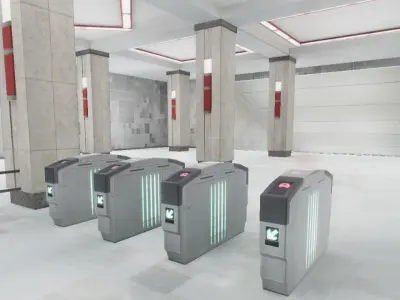 Subway Station 01 Low-poly 3D model