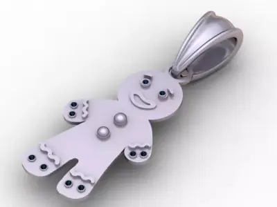 Gingerbread Man Pendant 3D Printable  Model 3D print model