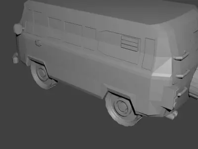 Minibus van 3D model