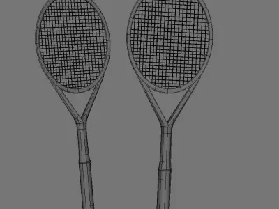 Racket two tennis rackets Low-poly 3D model