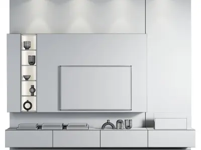 WALL TV SET 3 3D model