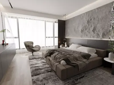 Luxury Modern Bedroom Suite 3D model