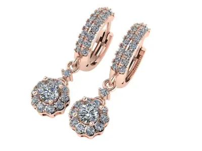 Diamond earring 3d render 3D print model buy